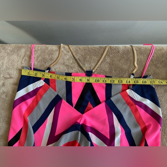 Asymmetrical halter low back Dress colour block high low hem - Picture 15 of 16